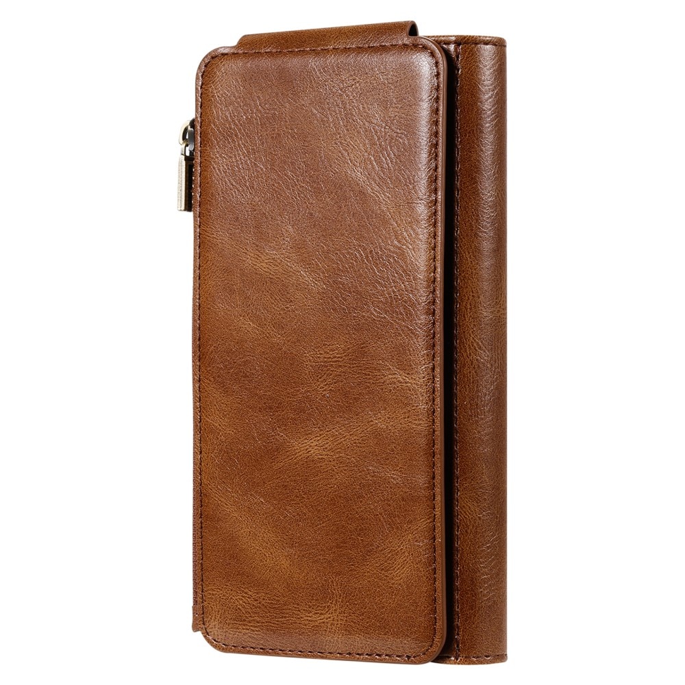 Magnet Leather Multi Wallet iPhone 16 Pro marrón