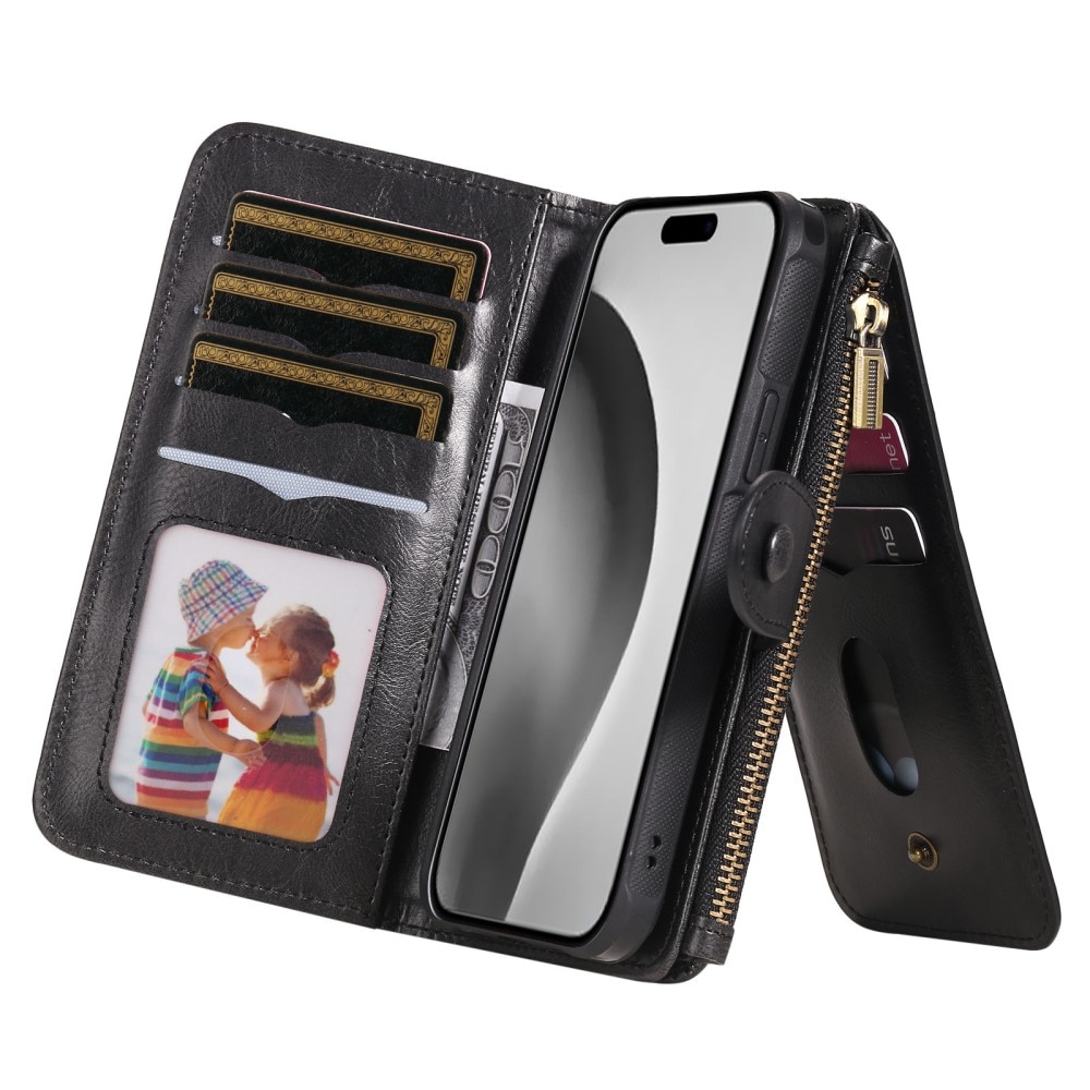 Magnet Leather Multi Wallet iPhone 16 Pro negro