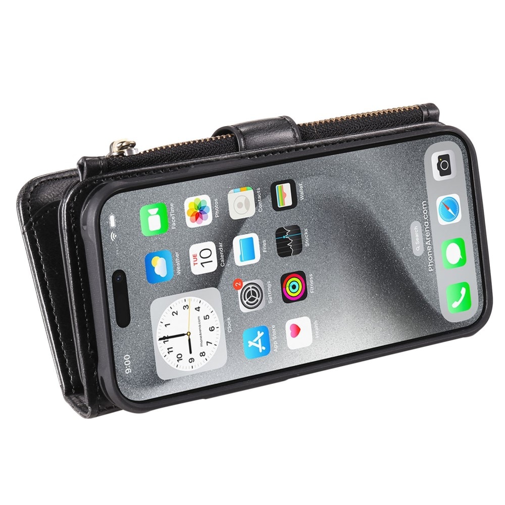 Magnet Leather Multi Wallet iPhone 16 Pro Max negro