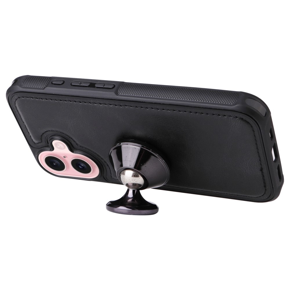 Magnet Leather Multi Wallet iPhone 16 negro