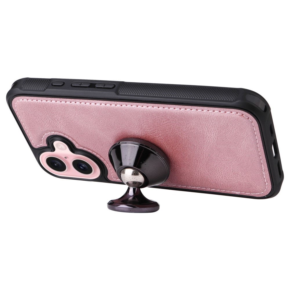 Magnet Leather Multi Wallet iPhone 16 rosado