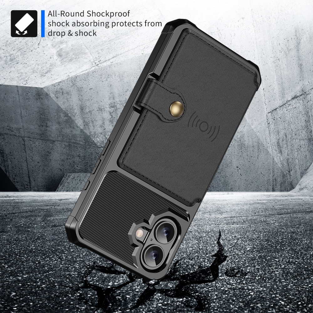 Funda con tarjetero Tough Multi-slot iPhone 16 negro