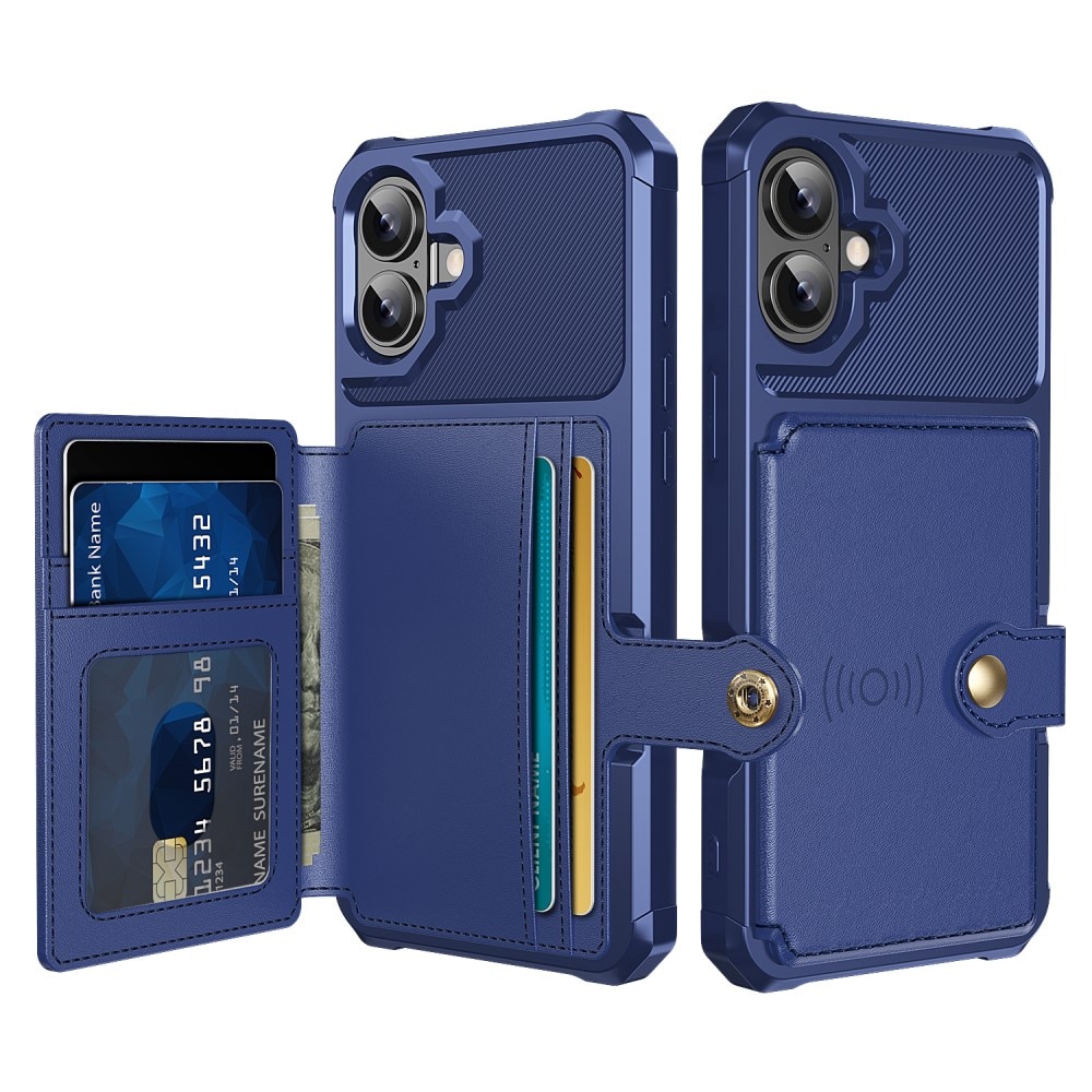 Funda con tarjetero Tough Multi-slot iPhone 16 azul