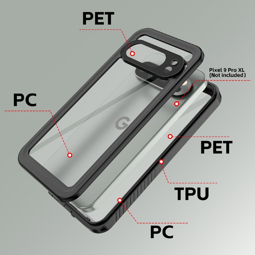 Funda Híbrida Impermeable Google Pixel 9 Pro XL transparente