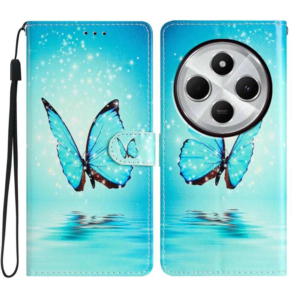 Funda cartera Xiaomi Redmi 14C mariposas azules