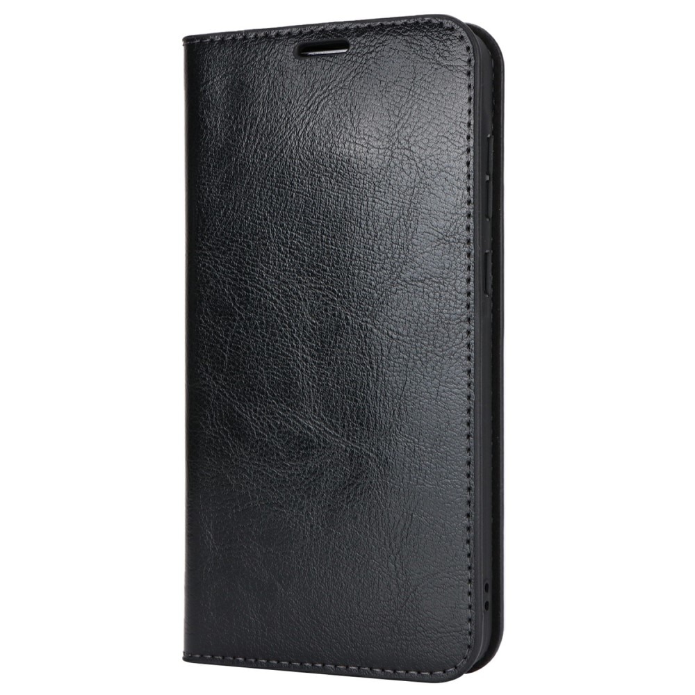 Funda cartera de cuero genuino Samsung Galaxy S24 FE negro