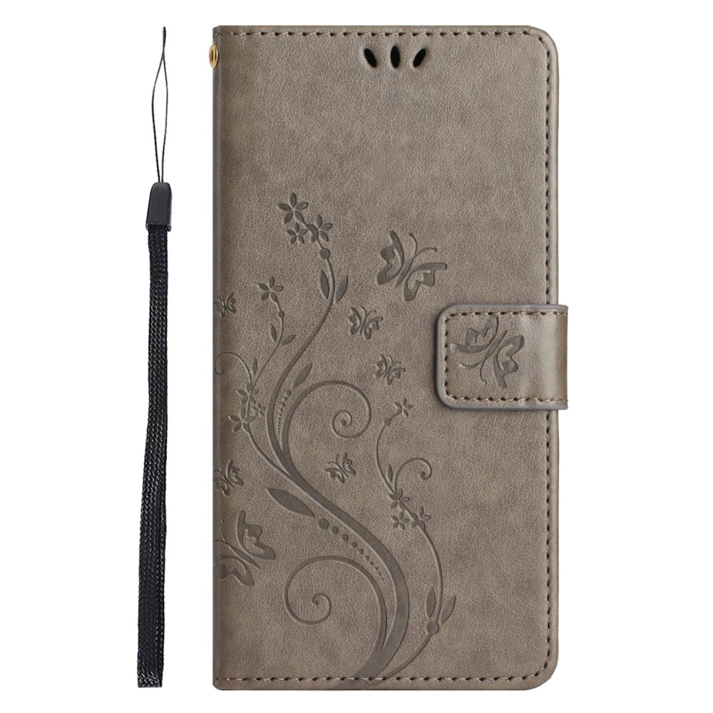 Funda de Cuero con Mariposas Xiaomi Redmi 14C, gris