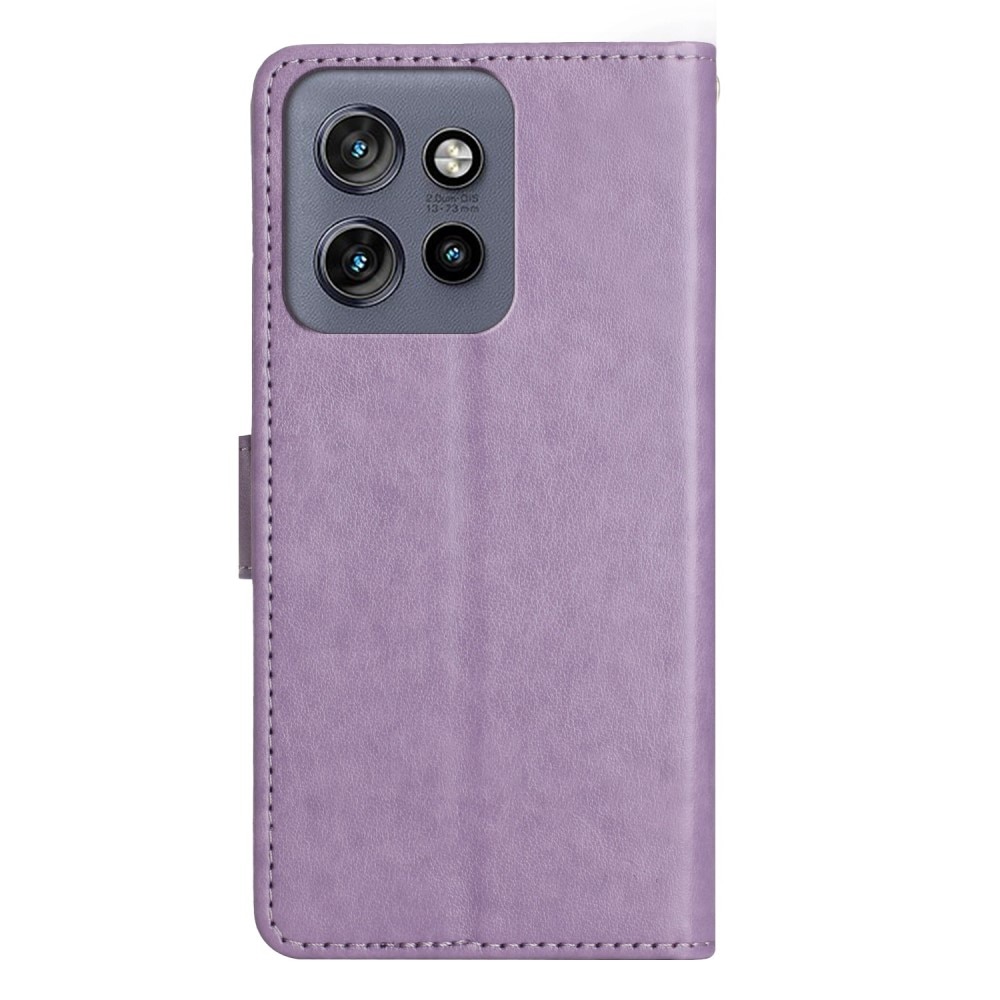 Funda de Cuero con Mariposas Motorola ThinkPhone 25, violeta