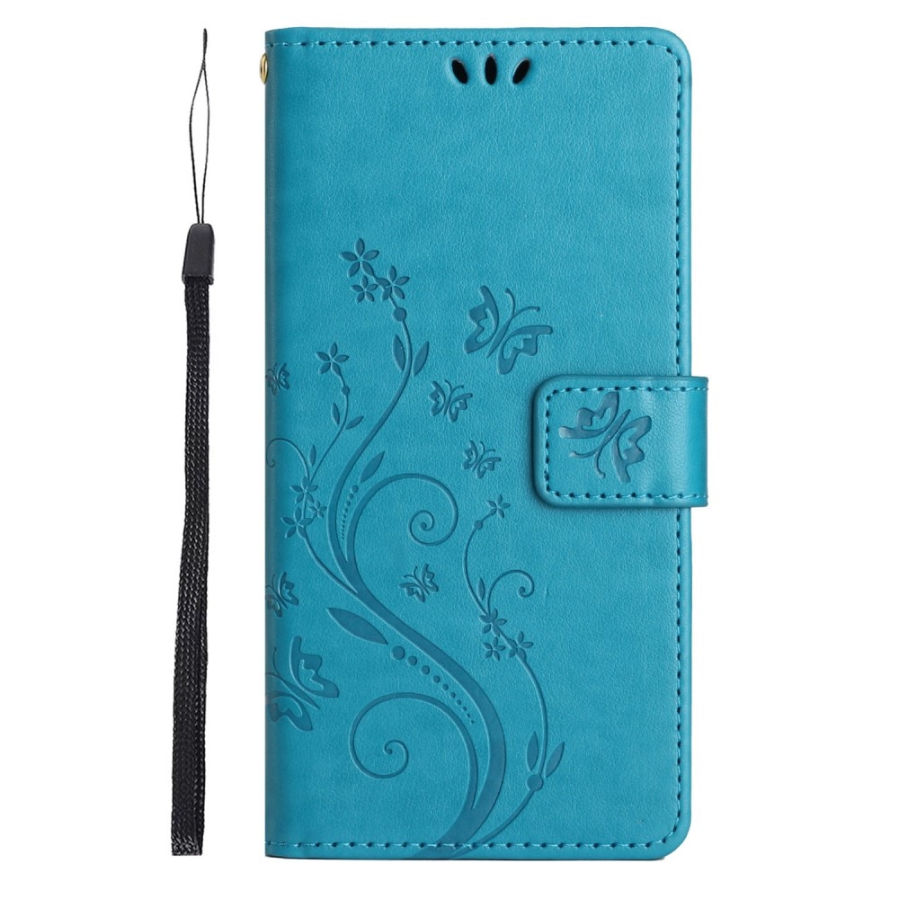 Funda de Cuero con Mariposas Motorola ThinkPhone 25, azul