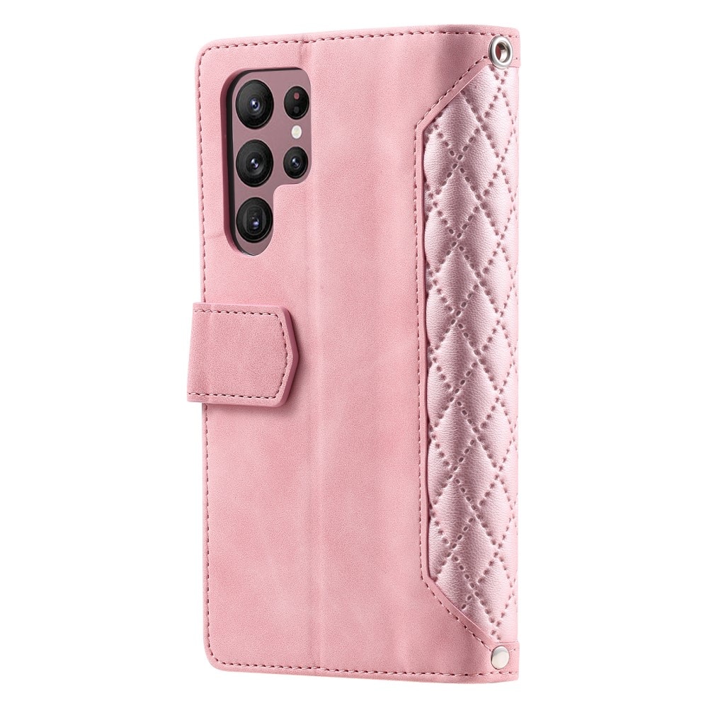 Funda acolchada tipo billetera Samsung Galaxy S25 Ultra Rosa