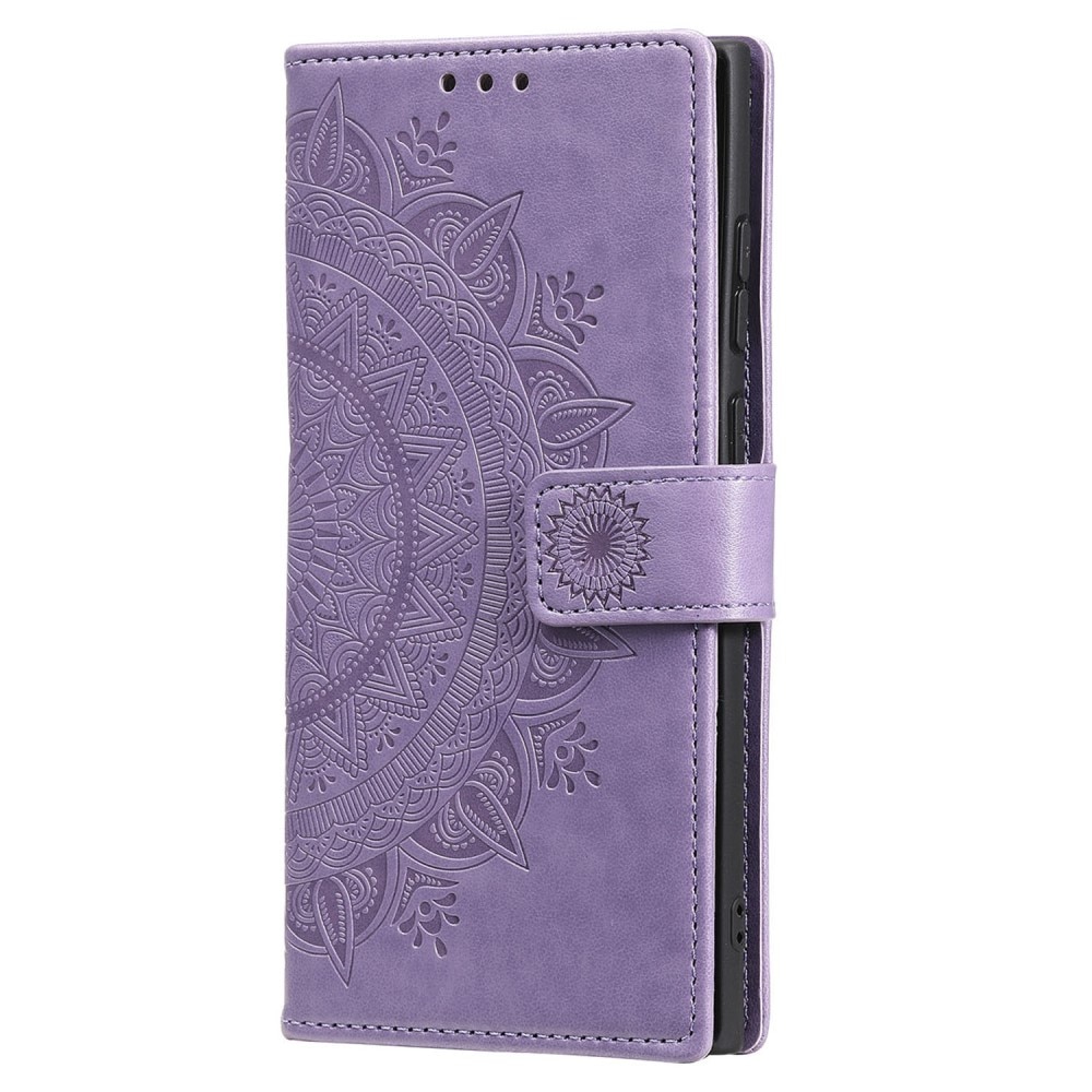 Funda de Cuero Mandala Samsung Galaxy S25 Ultra violeta