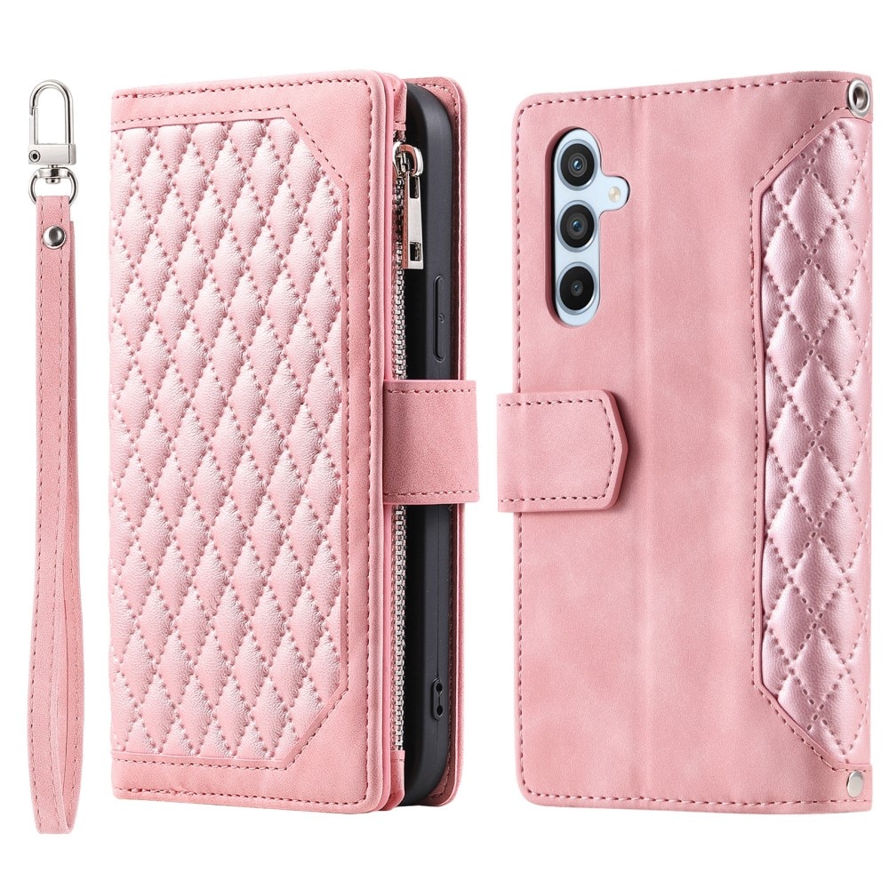 Funda acolchada tipo billetera Samsung Galaxy S25 Plus Rosa