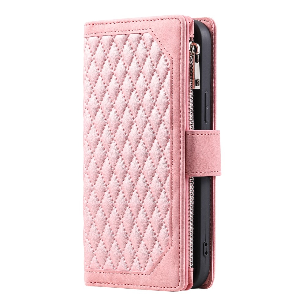 Funda acolchada tipo billetera Samsung Galaxy S25 Plus Rosa