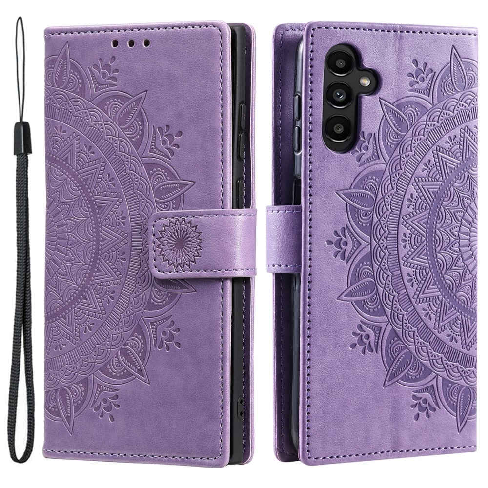 Funda de Cuero Mandala Samsung Galaxy S25 Plus violeta