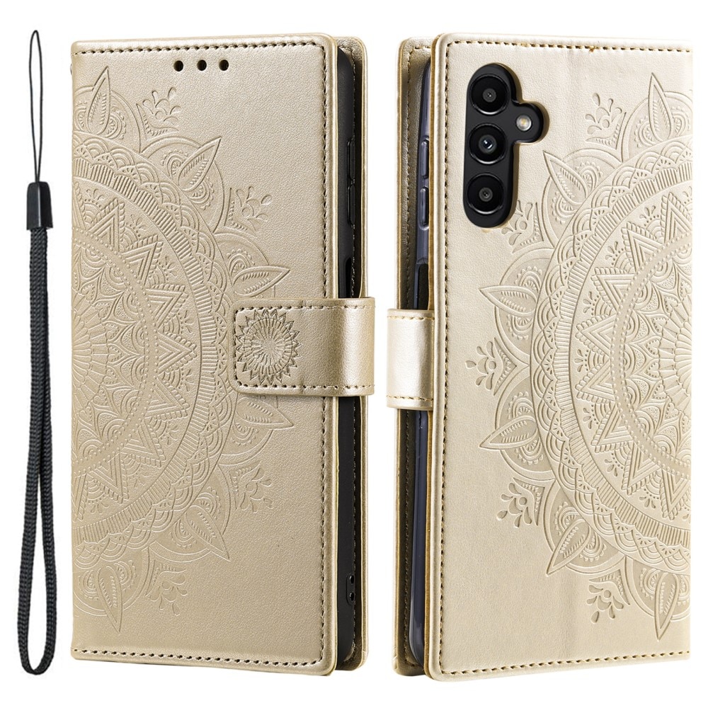 Funda de Cuero Mandala Samsung Galaxy S25 Plus oro