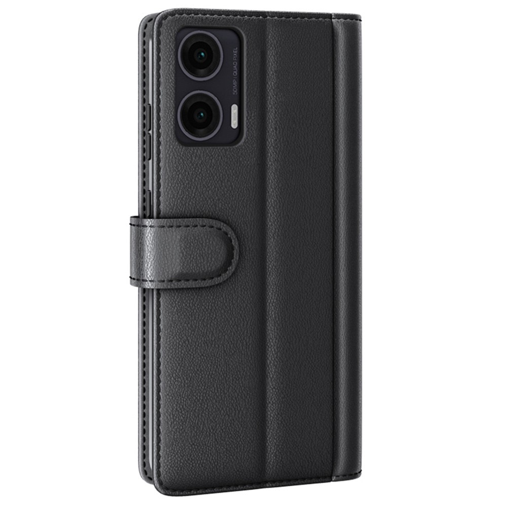 Funda de cuero genuino Motorola Moto G35, negro