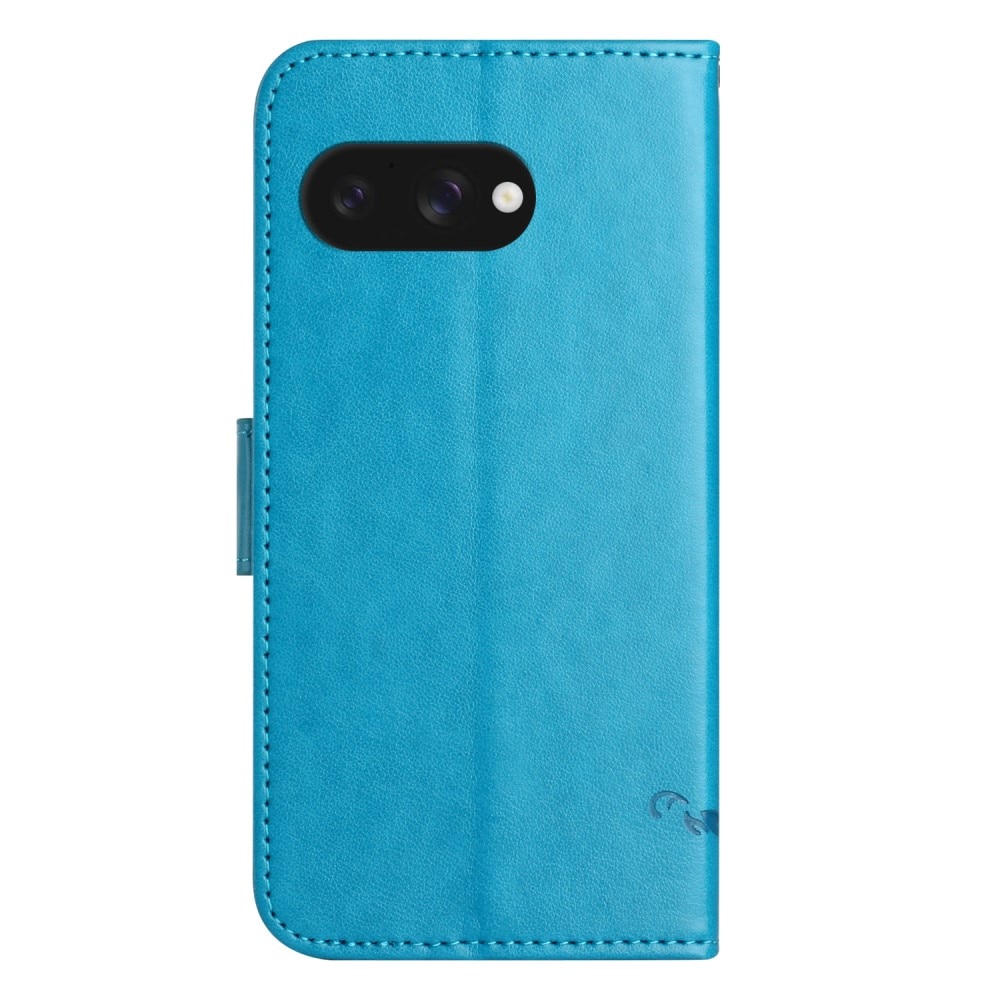 Funda de Cuero con Mariposas Google Pixel 9a, Azul