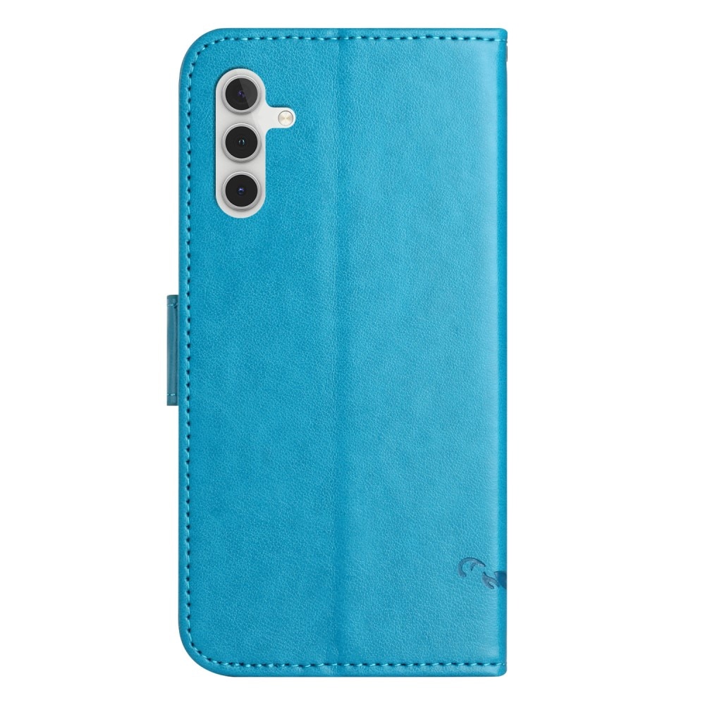 Funda de Cuero con Mariposas Samsung Galaxy A36, azul