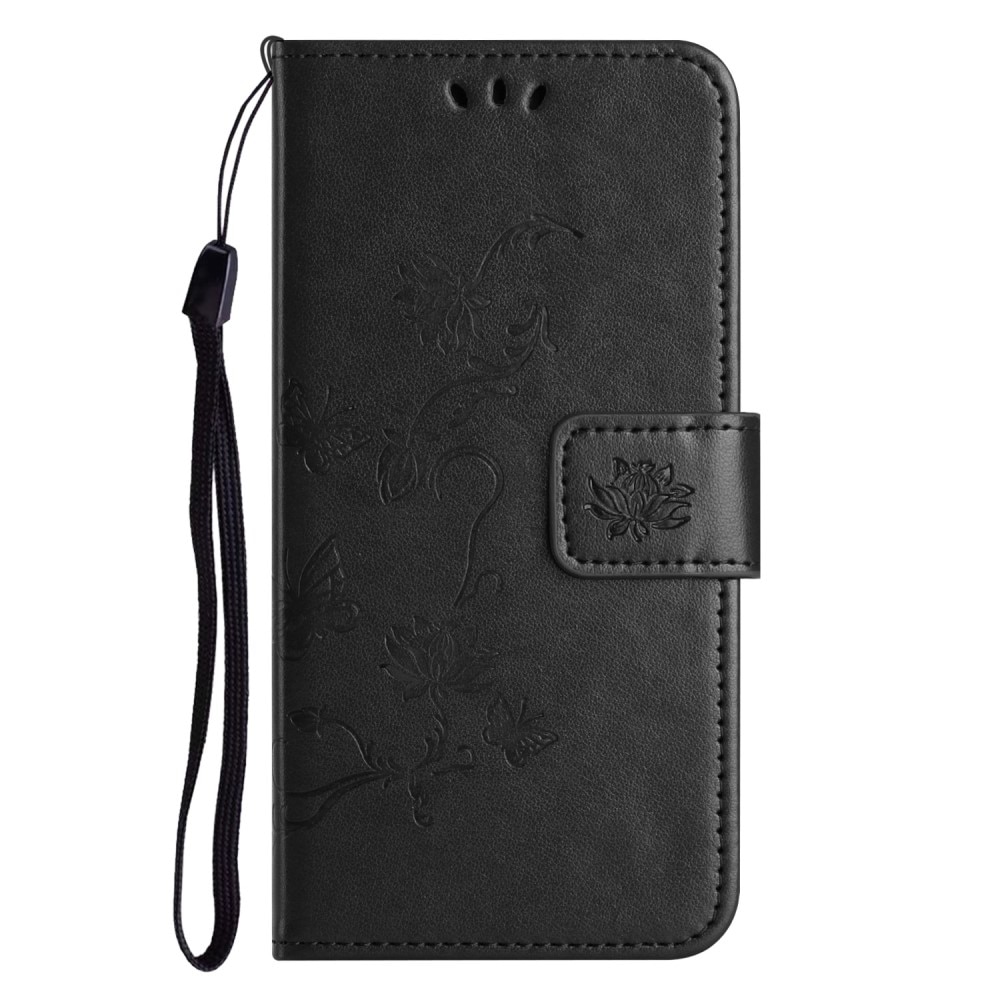 Funda de Cuero con Mariposas Samsung Galaxy A36, negro