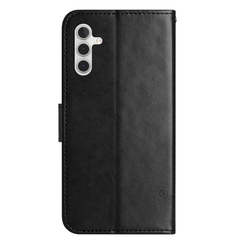 Funda de Cuero con Mariposas Samsung Galaxy A36, negro