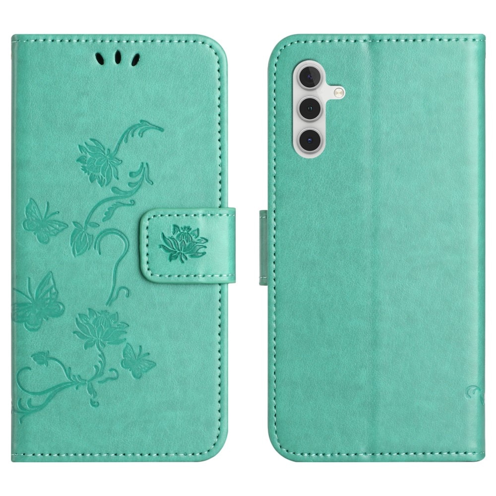 Funda de Cuero con Mariposas Samsung Galaxy A56, verde