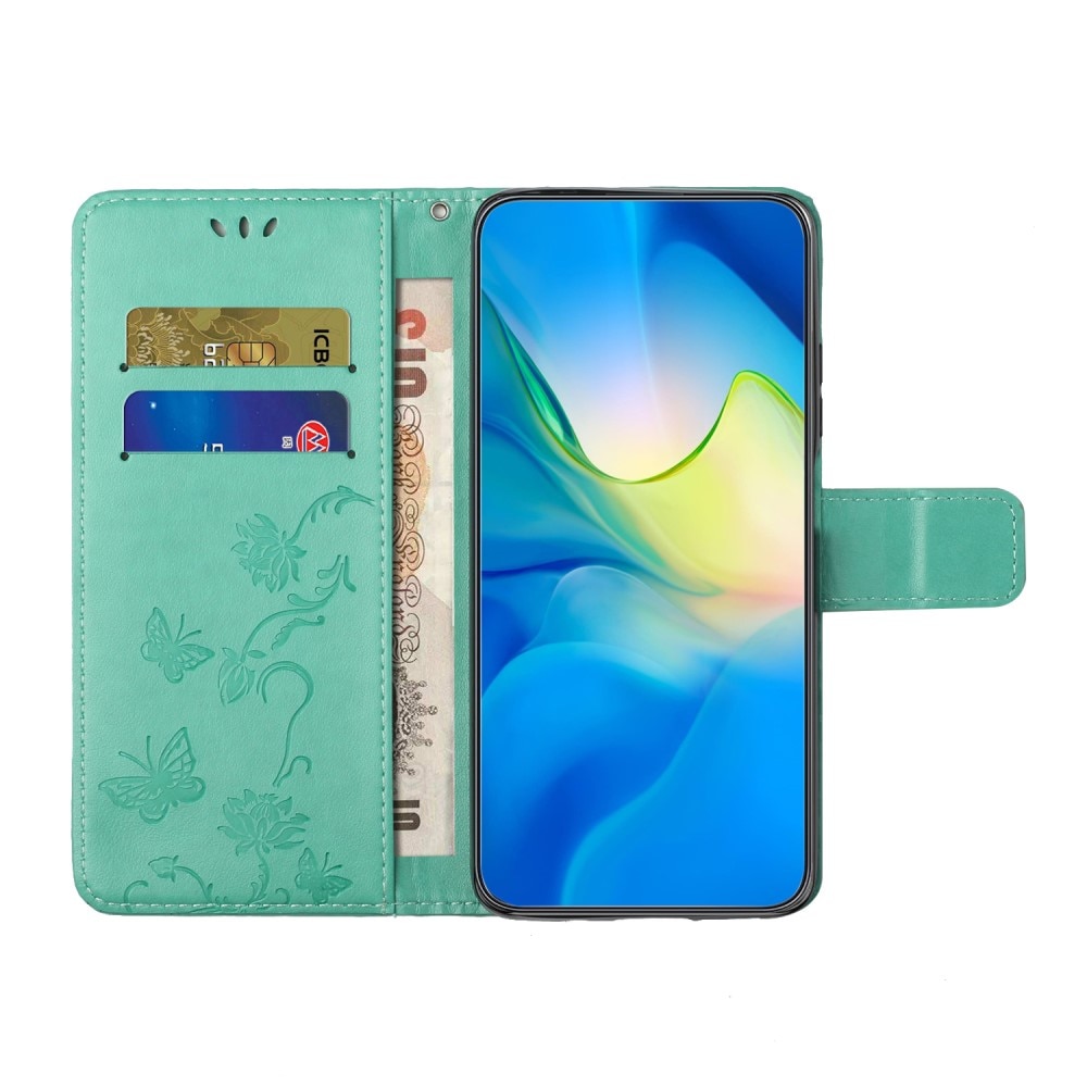 Funda de Cuero con Mariposas Samsung Galaxy A56, verde