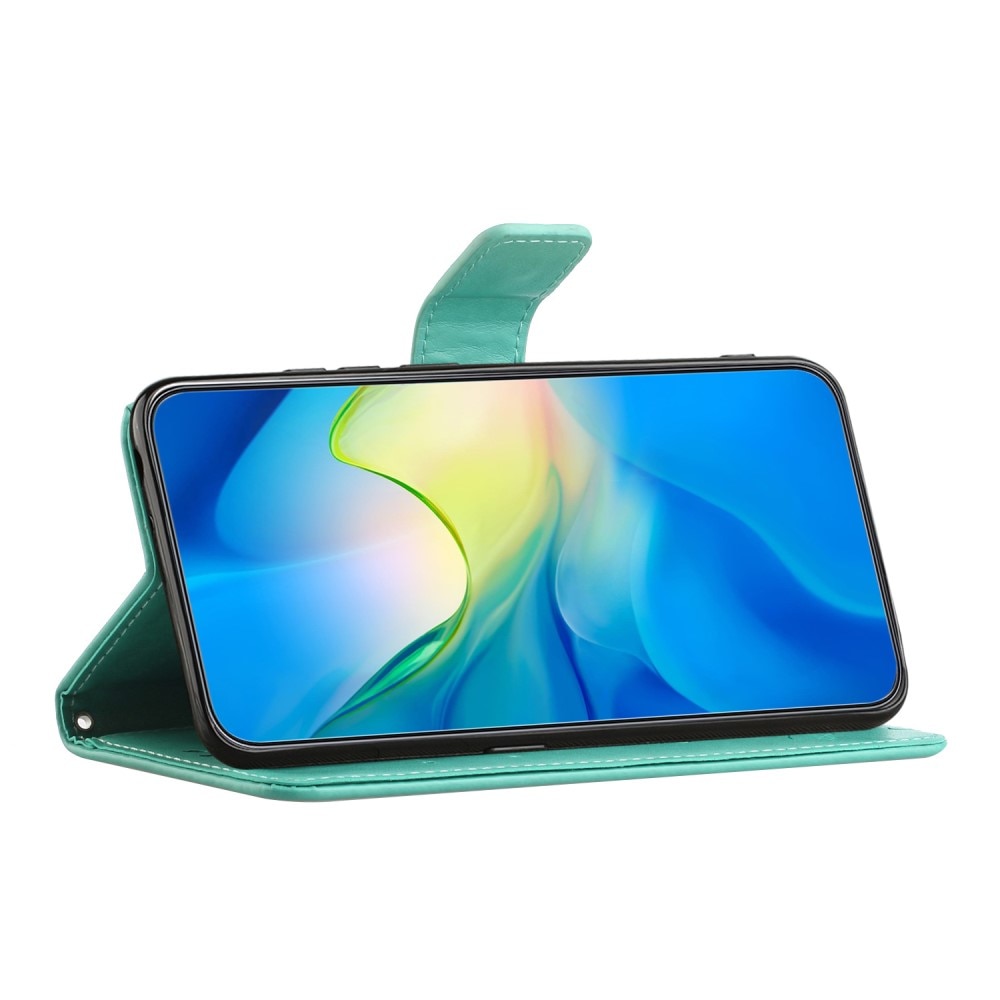 Funda de Cuero con Mariposas Samsung Galaxy A56, verde