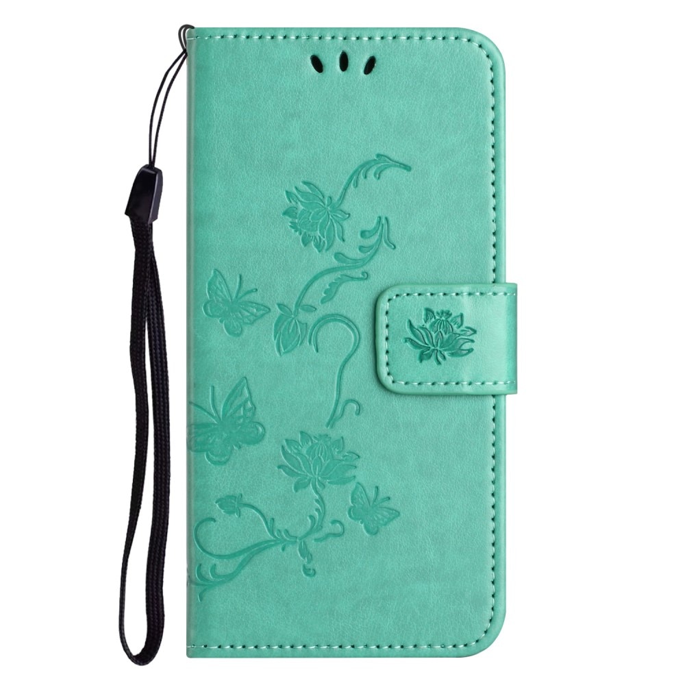 Funda de Cuero con Mariposas Samsung Galaxy A56, verde