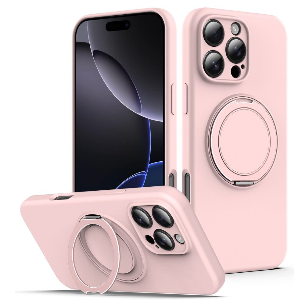 Funda de silicona Kickstand MagSafe iPhone 16 Pro Max rosado