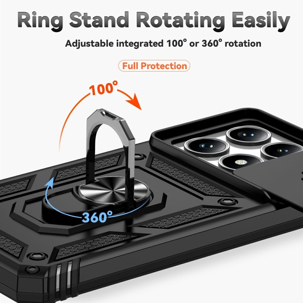 Funda híbrida Ring y Protector Cámara Xiaomi 14T Pro Negro