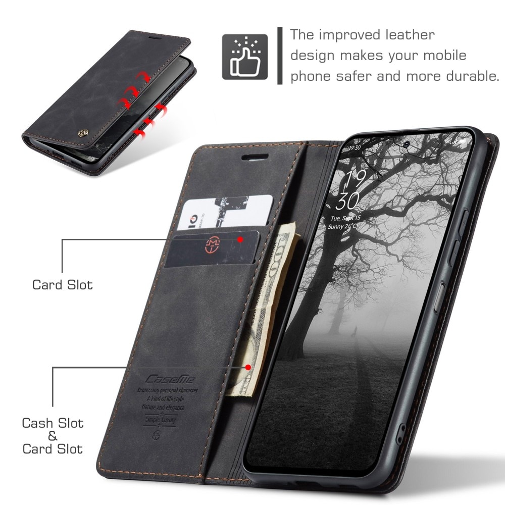 Funda delgada con solapa Xiaomi Redmi 14C Negro