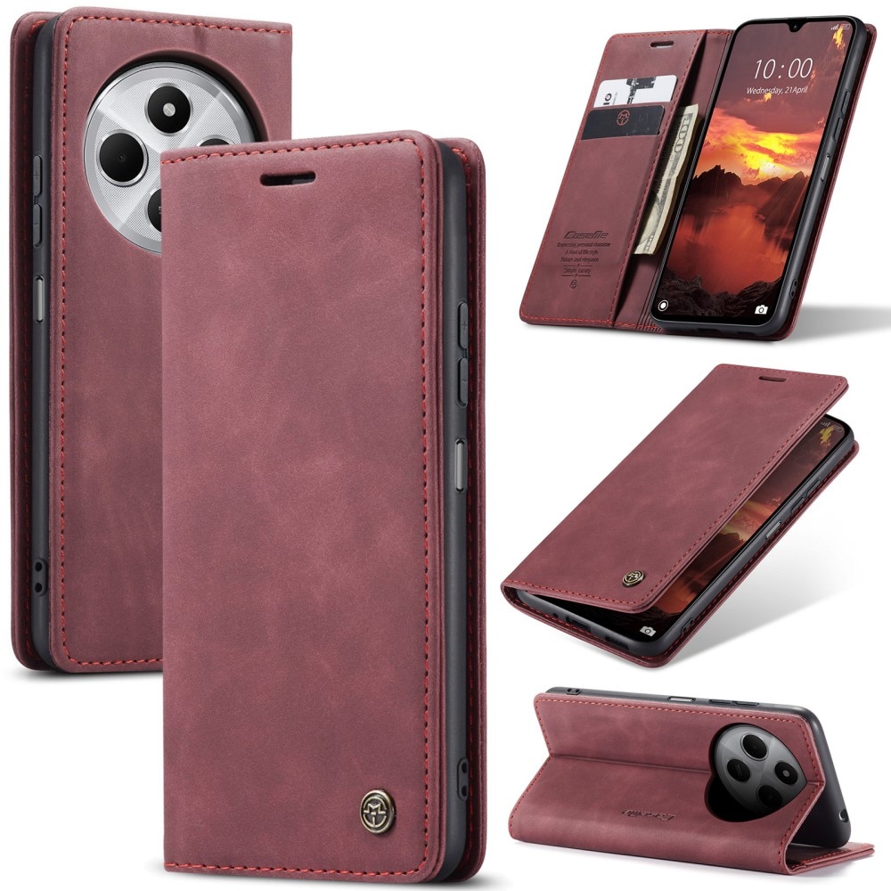 Funda delgada con solapa Xiaomi Redmi 14C Rojo