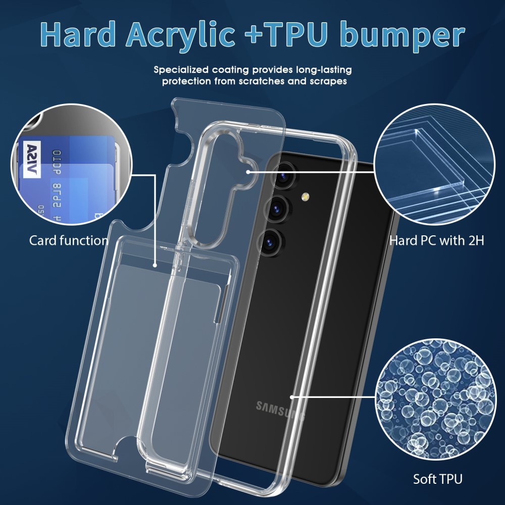 Funda híbrida con ranuras para tarjetas Samsung Galaxy S25 Transparente