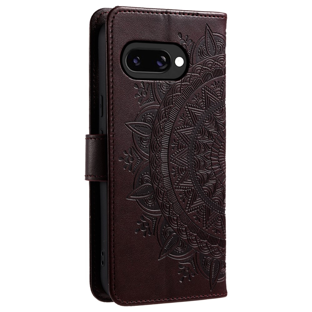 Funda de Cuero Mandala Google Pixel 9a Marrón