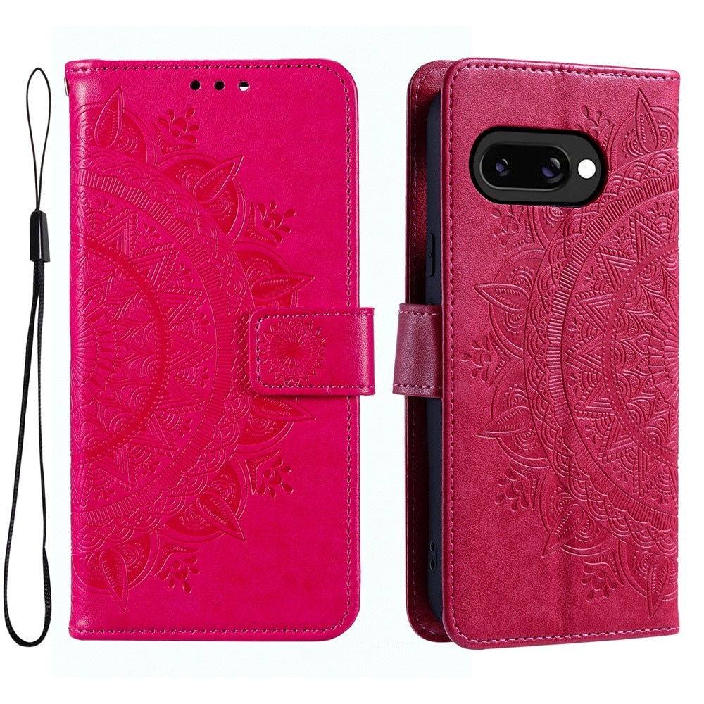 Funda de Cuero Mandala Google Pixel 9a Cerise