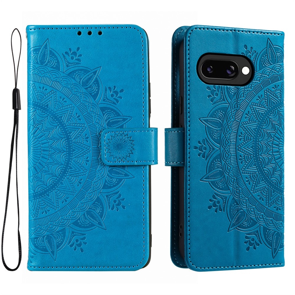 Funda de Cuero Mandala Google Pixel 9a Azul