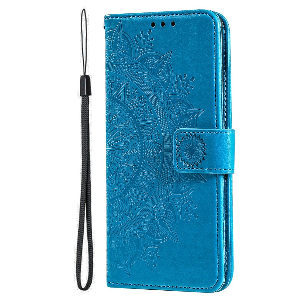 Funda de Cuero Mandala Google Pixel 9a Azul