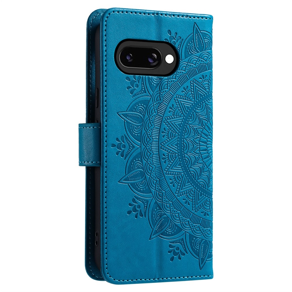 Funda de Cuero Mandala Google Pixel 9a Azul