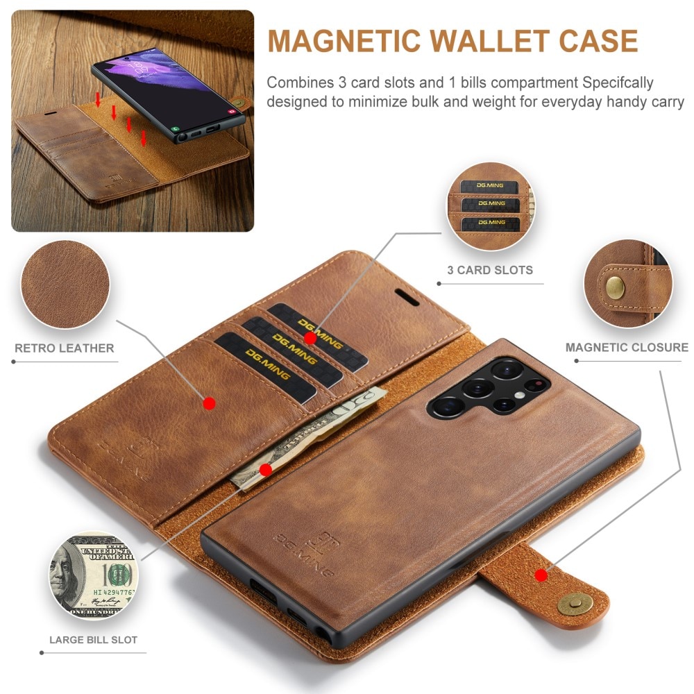 Cartera Magnet Wallet Samsung Galaxy S25 Ultra Cognac