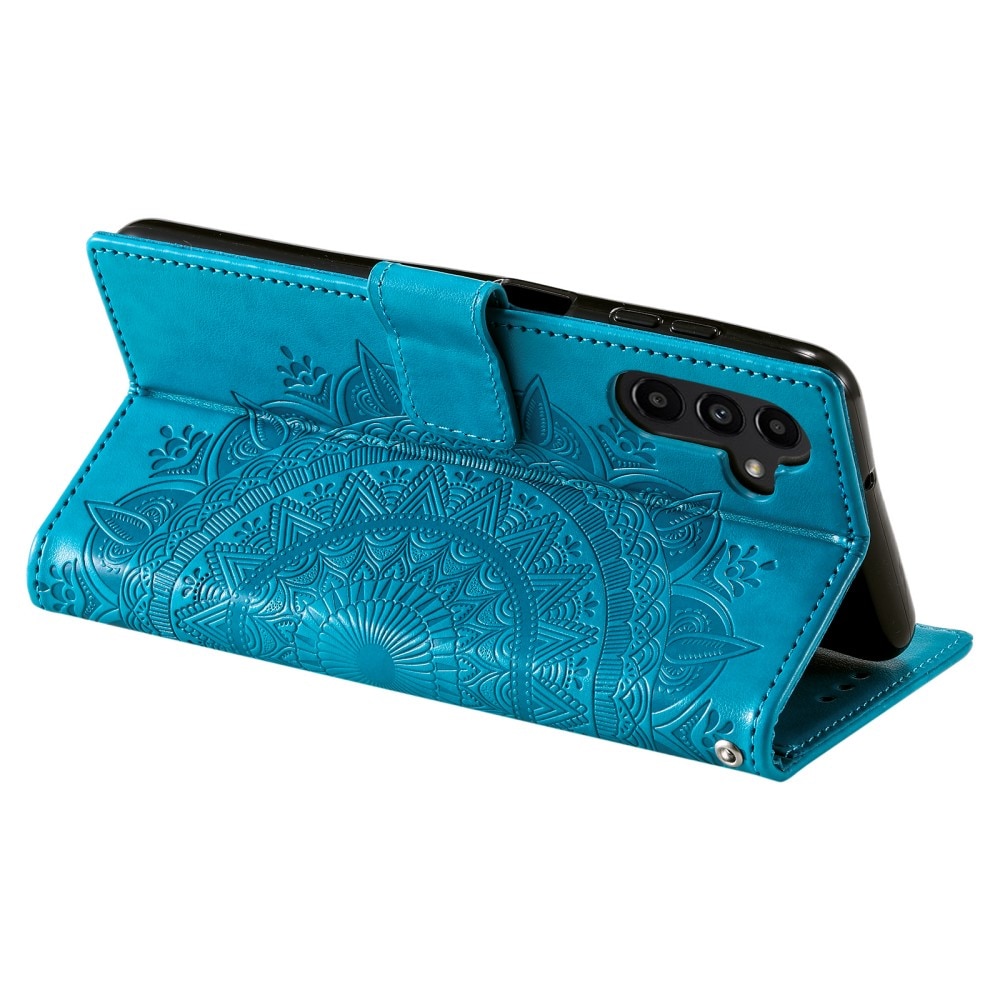 Funda de Cuero Mandala Samsung Galaxy A36 azul