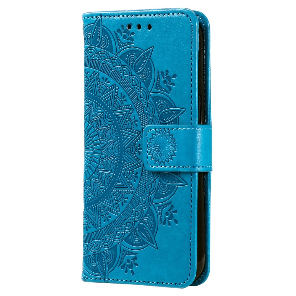 Funda de Cuero Mandala Samsung Galaxy A36 azul