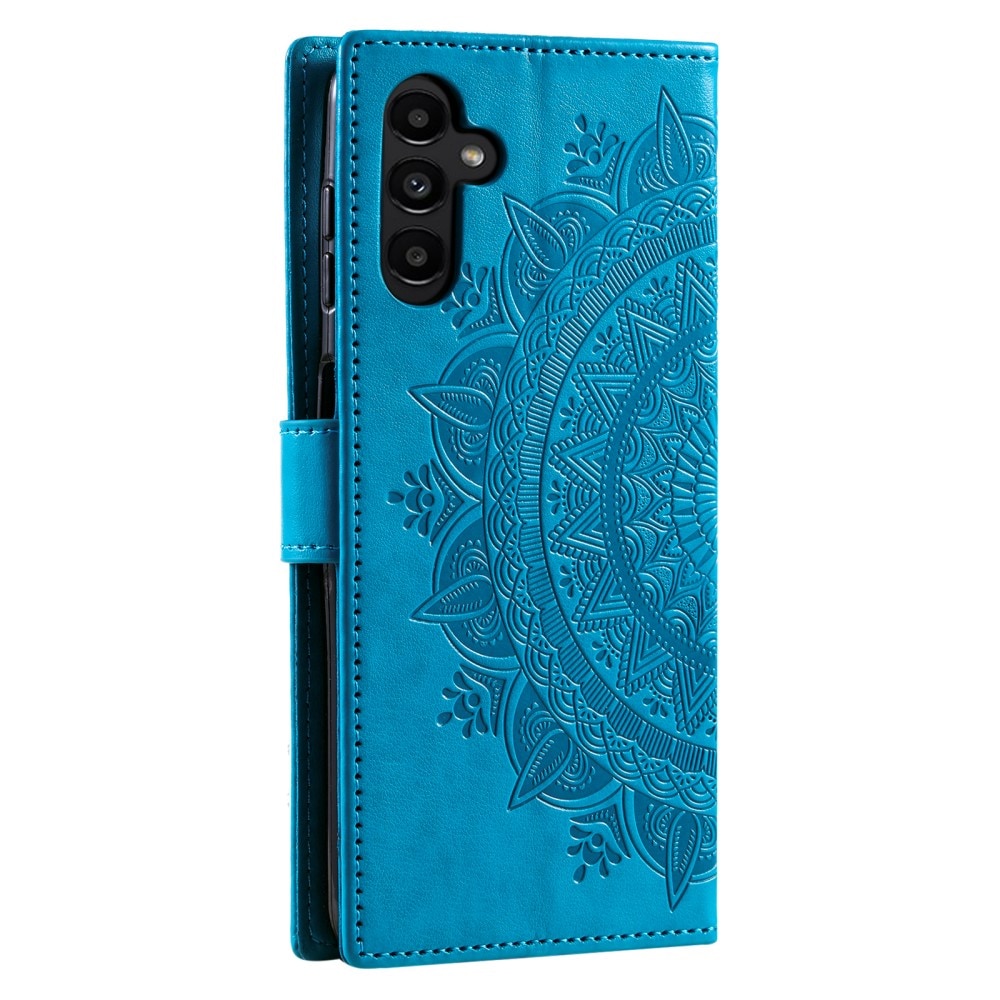 Funda de Cuero Mandala Samsung Galaxy A36 azul