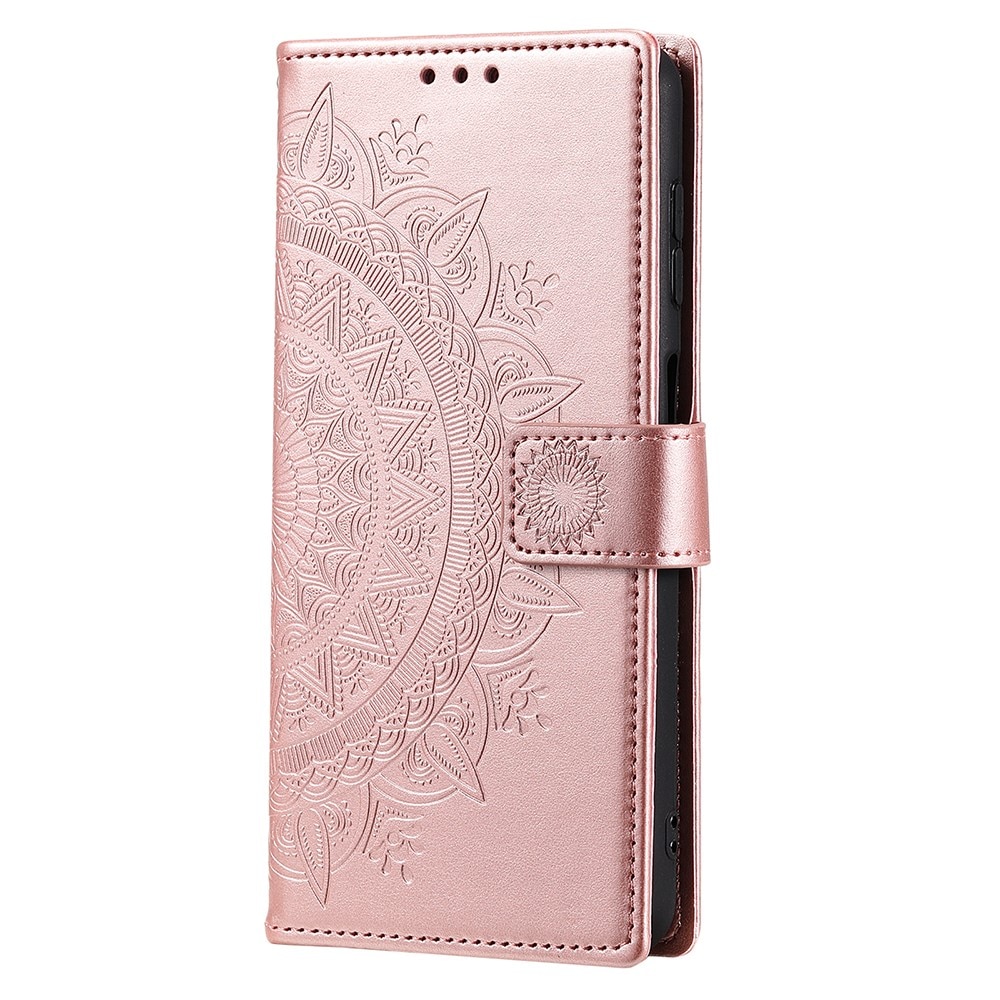 Funda de Cuero Mandala Samsung Galaxy A36 oro rosa