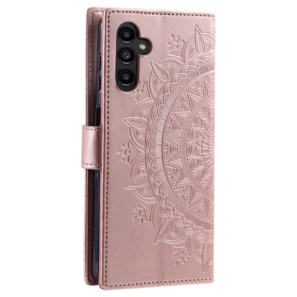 Funda de Cuero Mandala Samsung Galaxy A36 oro rosa