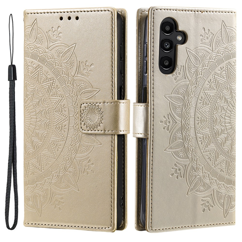 Funda de Cuero Mandala Samsung Galaxy A36 oro