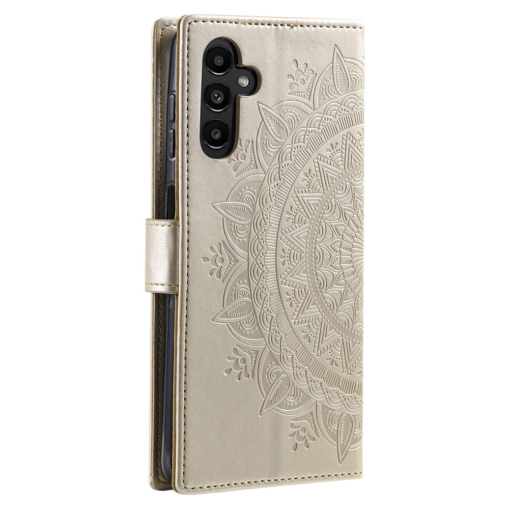 Funda de Cuero Mandala Samsung Galaxy A36 oro