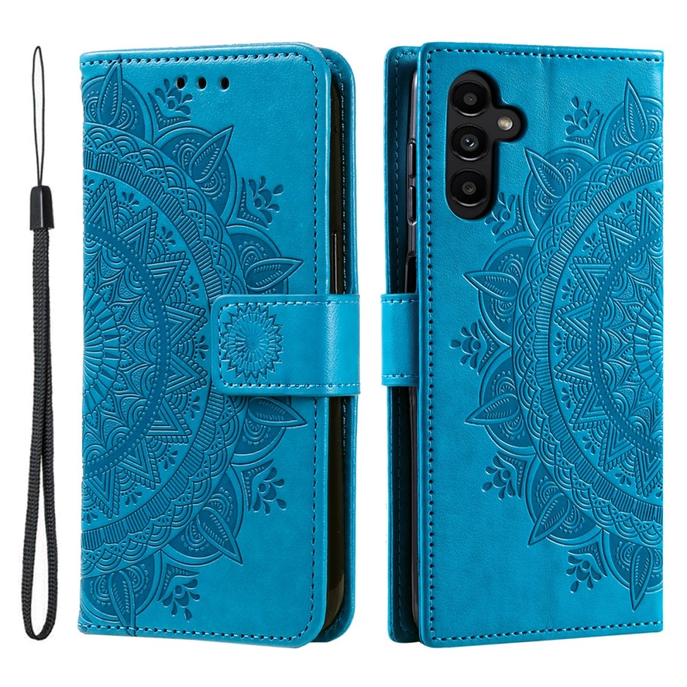 Funda de Cuero Mandala Samsung Galaxy A56 azul