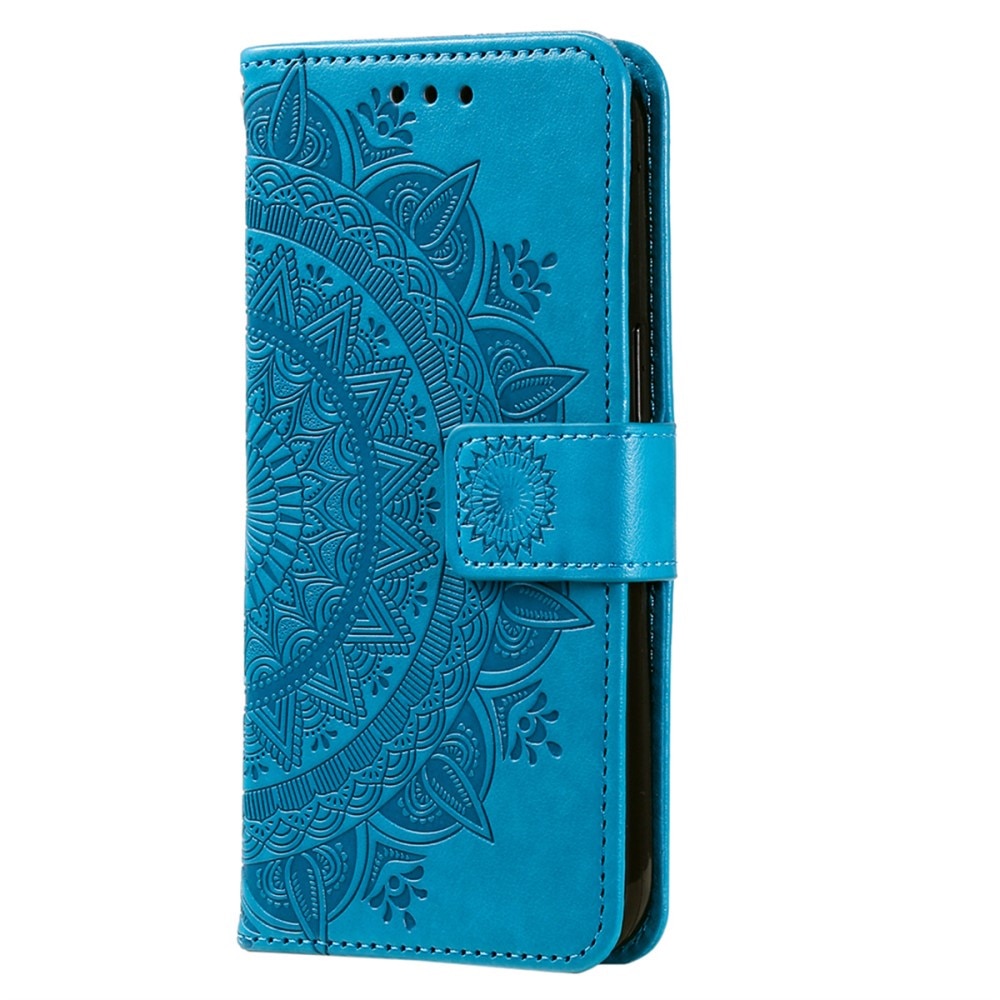 Funda de Cuero Mandala Samsung Galaxy A56 azul