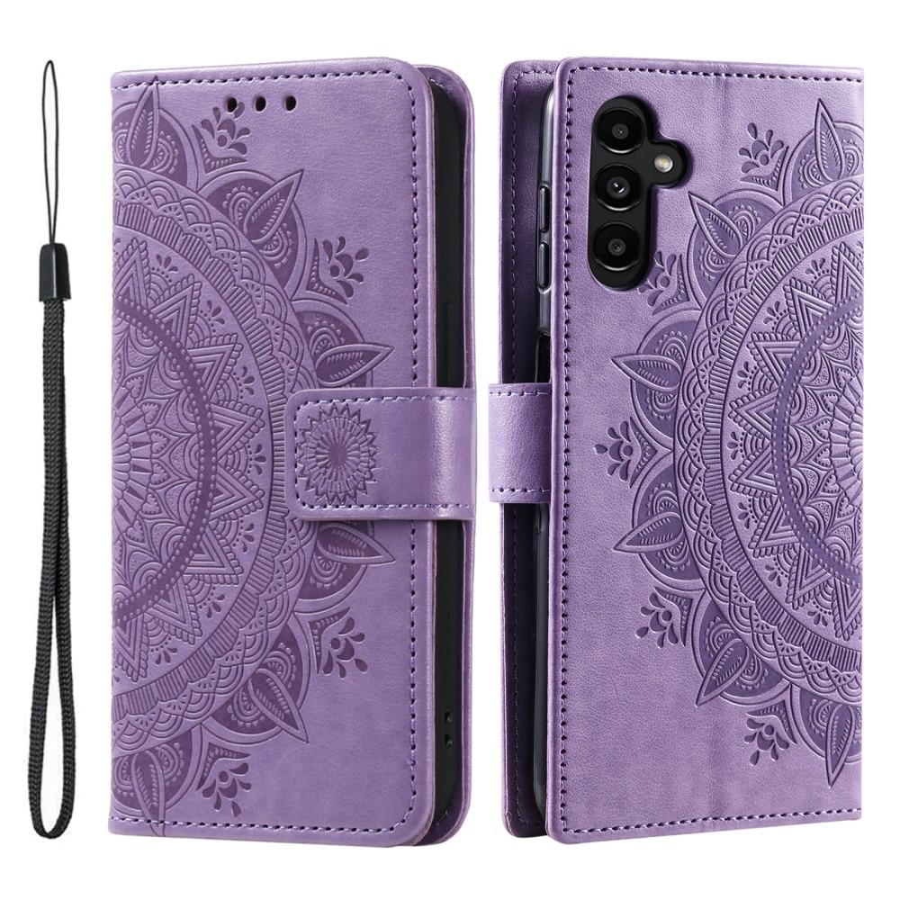 Funda de Cuero Mandala Samsung Galaxy A56 violeta