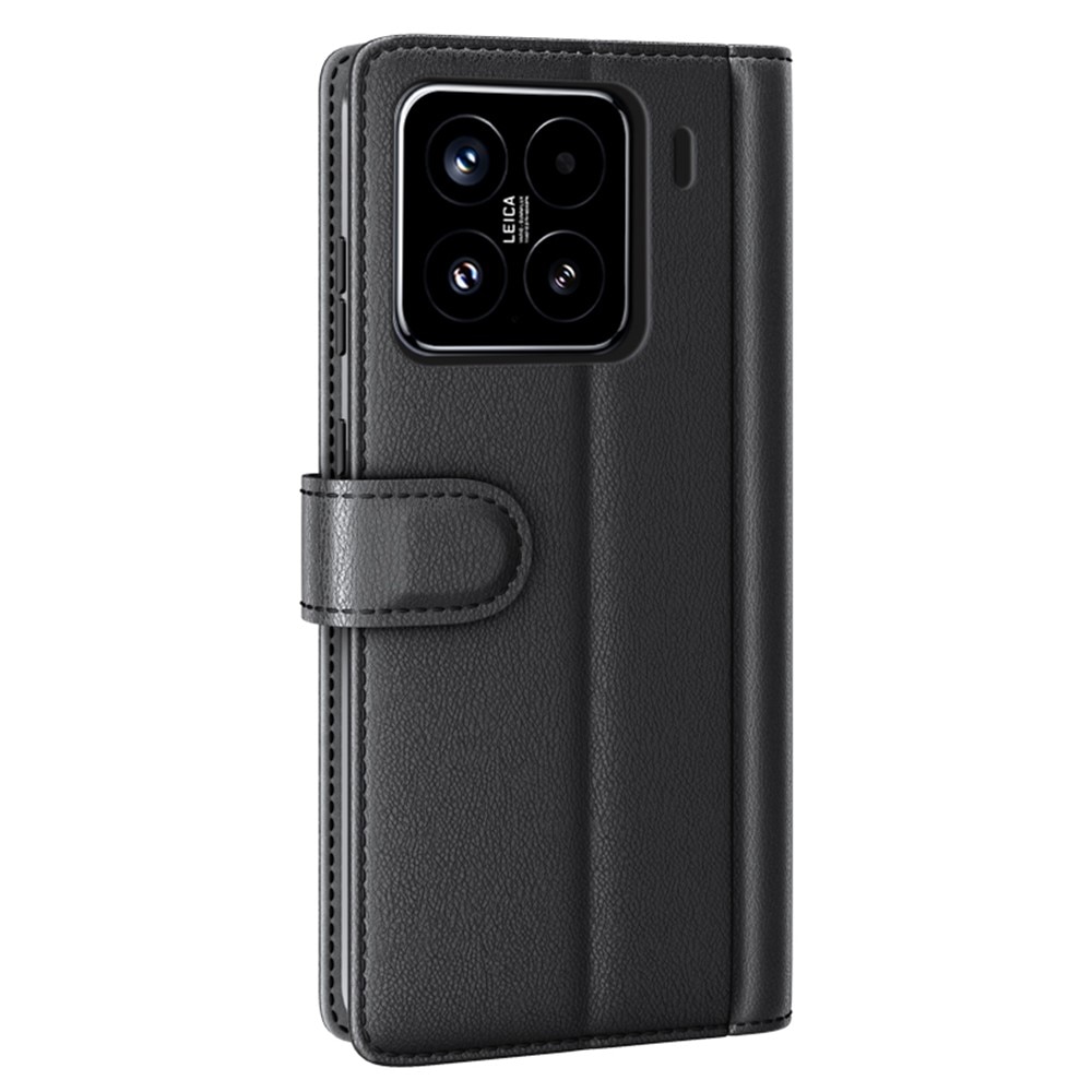 Funda de cuero genuino Xiaomi 15, negro